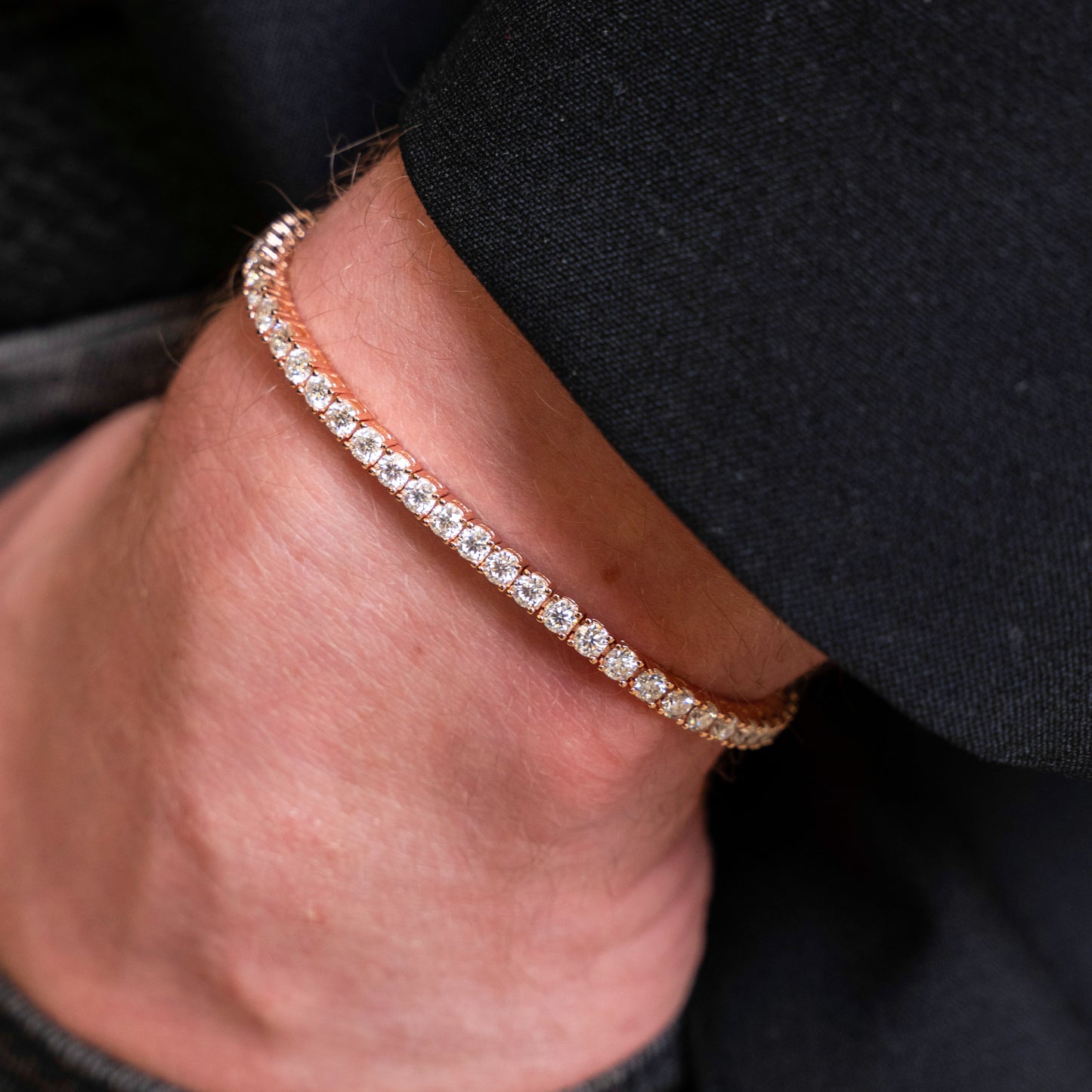 Tennis Bracelet Rose Transparent 3 mm